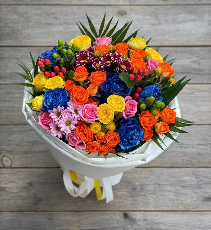 Букет цветов из: Розы и Хризантемы в Мезени