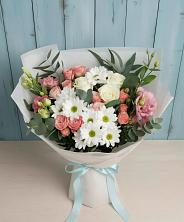 Букет цветов из:  Розы, Лизиантусы и Хризантемы в Мезени