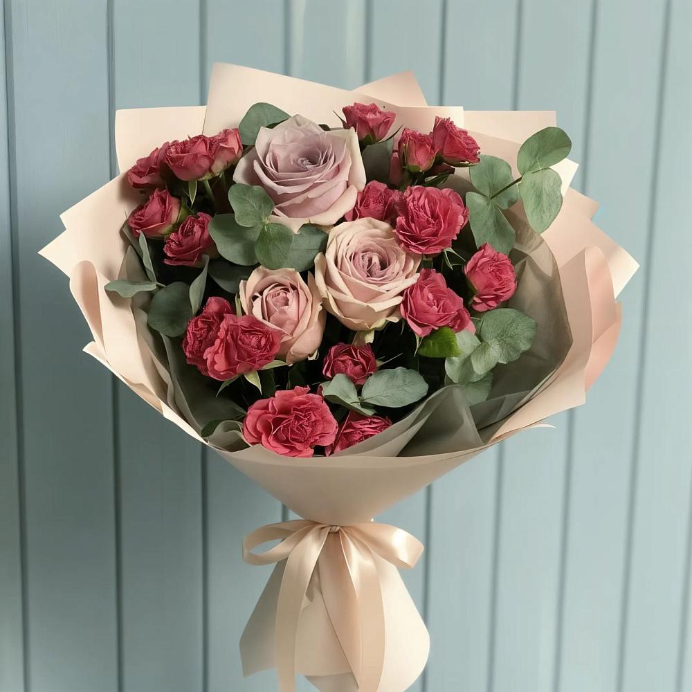 Букет цветов из: Гвоздики и Розы в Мезени