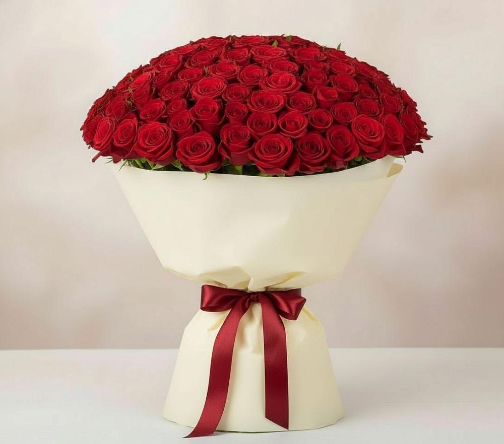 Букет 101 Красная роза Милано в Мезени
