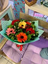Букет цветов из:  Герберы, Хризантемы и Альстромерии #REPLACE_PRED# Мезени