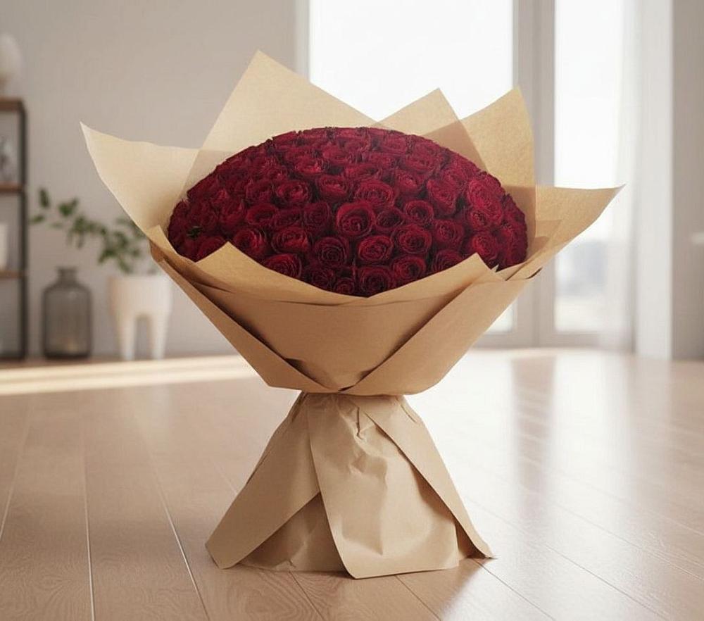 Букет 101 Красная роза в Мезени