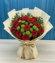 Букет цветов из:  Розы и Хризантемы #REPLACE_PRED# Мезени