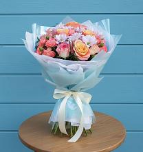 Букет цветов из:  Хризантемы и Розы #REPLACE_PRED# Мезени