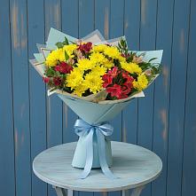 Букет цветов из:  Альстромерии и Хризантемы в Мезени