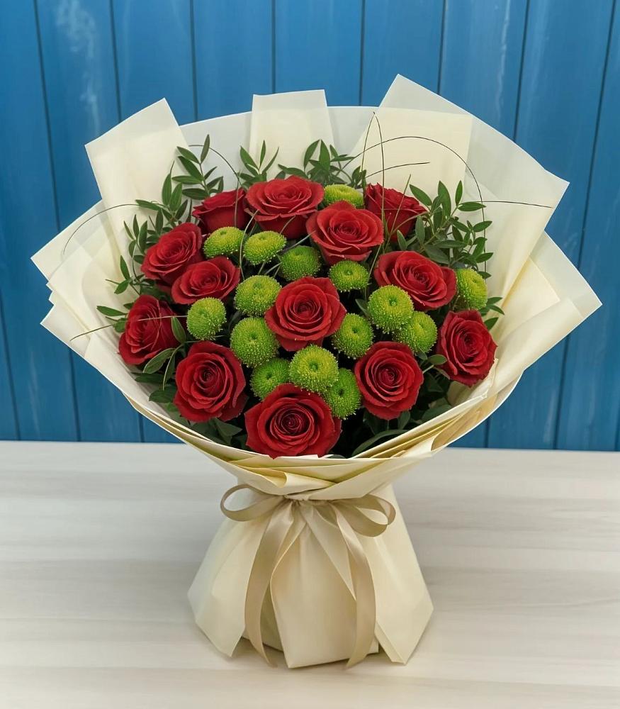 Букет цветов из: Розы и Хризантемы в Мезени